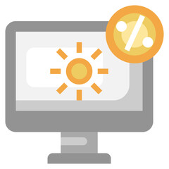 COMPUTER flat icon,linear,outline,graphic,illustration