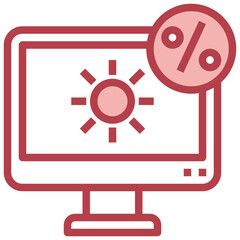 COMPUTER red line icon,linear,outline,graphic,illustration