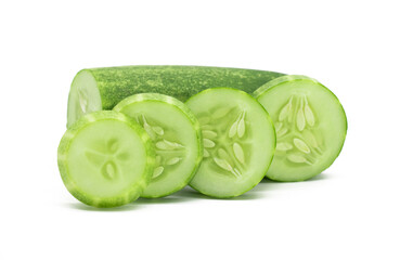 Cucumber isolated. slice Cucumber on white.