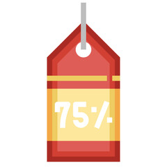 75 PERCENT flat icon,linear,outline,graphic,illustration