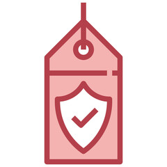 PROTECTION red line icon,linear,outline,graphic,illustration