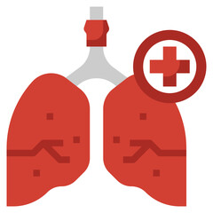 LUNG flat icon,linear,outline,graphic,illustration