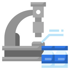 MICROSCOPE flat icon,linear,outline,graphic,illustration
