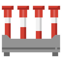 TEST TUBES flat icon,linear,outline,graphic,illustration