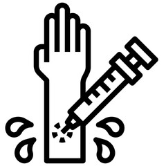 INJECTION line icon,linear,outline,graphic,illustration
