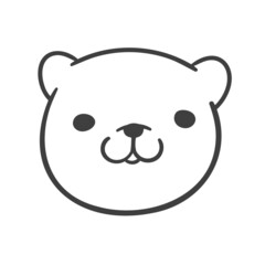 Hand drawn lines. The face of an adorable Pomeranian puppy.