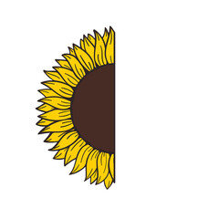 blooming yellow sunflowers full of sunflower seeds inside for decorating welcome cards