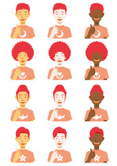 イイネ！のポーズをする男性のイラストセット