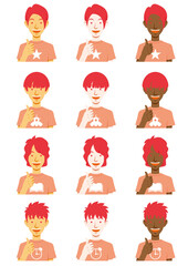 イイネ！のポーズをする男性のイラストセット