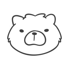 Hand drawn lines. The face of an adorable Chow Chow puppy.