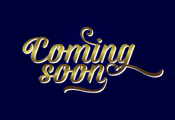 Coming soon vector lettering. Promotion or announcement banner.