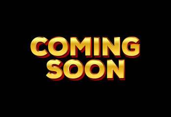 Coming soon vector lettering. Promotion or announcement banner.
