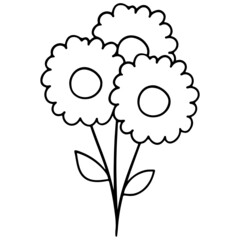 Flower hand-drawn and Spring outline design illustration for web, wedsite, application, presentation, Graphics design, branding, etc.