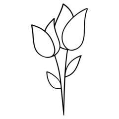 Flower hand-drawn and Spring outline design illustration for web, wedsite, application, presentation, Graphics design, branding, etc.