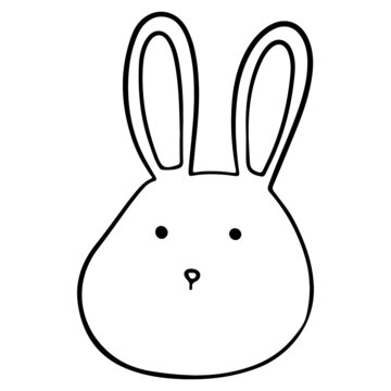 easter bunny face hand drawn doodle outline design illustration for web, wedsite, application, presentation, Graphics design, branding, etc.