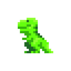 T-Rex emoji, dinosaur cartoon character isolated vector illustration video game pixel art icons. Logo, sticker and mobile app design. Game assets 8-bit sprite.