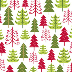 Obraz premium christmas seamless pattern with christmas trees