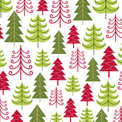 christmas seamless pattern with christmas trees