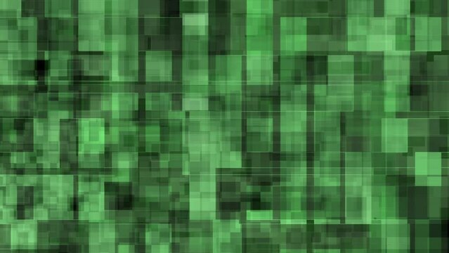 Abstract background square pixel, green color. Video footage