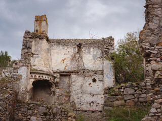 Abandoned Greek village Kayakoy ghost town in Fethiye Izmir Turkey. The site of 18th century Ancient Greek city of Karmilissos.