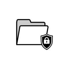 File Folder Protect Icon Vector.