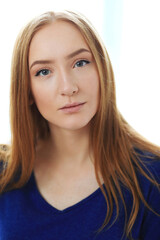 Naklejka premium Beautiful woman in close-up