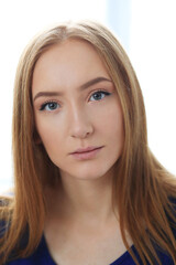 Naklejka premium Beautiful woman in close-up