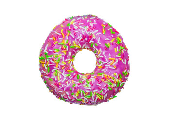 Purple donut on a white background