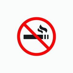no smoking, smoke, cigarette, unhealthy bad sign icon vector 