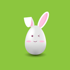 Easter bunny. Cute Easter egg with rabbit ears