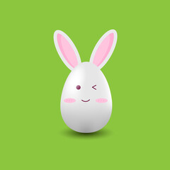 Easter bunny. Cute Easter egg with rabbit ears