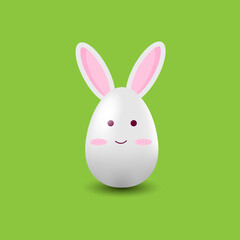 Easter bunny. Cute Easter egg with rabbit ears