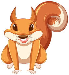 Cute cartoon squirrel on white background