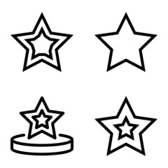 Obraz premium Stars Flat Icon Set Isolated On White Background