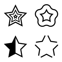 Stars Flat Icon Set Isolated On White Background