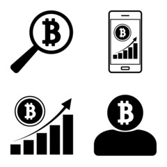 Bitcoins1-2 Flat Icon Set Isolated On White Background