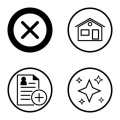 Circles1-2 Flat Icon Set Isolated On White Background