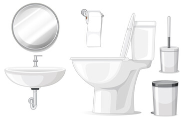 Sanitary wares on white background