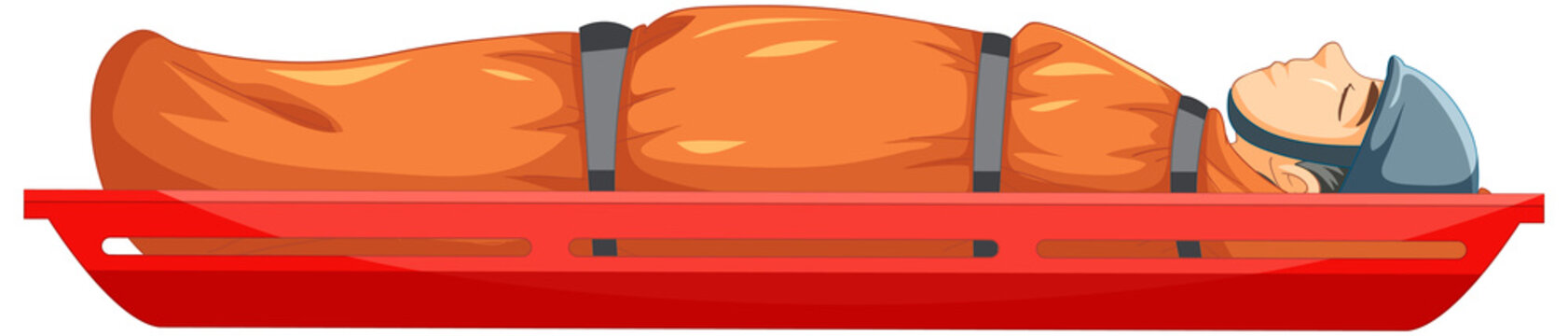 recommend clip art: Rescue using stretcher on white background