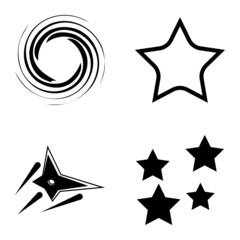 Stars1-2starfall Flat Icon Set Isolated On White Background