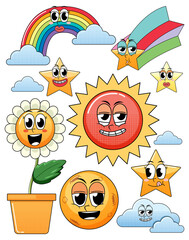 A various sweets on white background