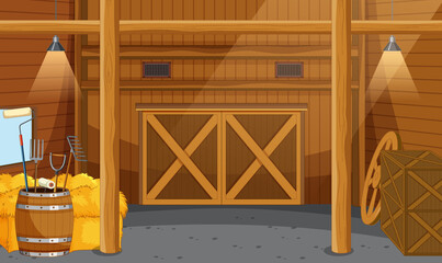 Scene inside the barn © GraphicsRF