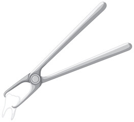 Tooth extraction on white background