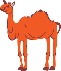 Camel as Even-toed Ungulate Species with Hump and Wild African Animal Living in Savannah