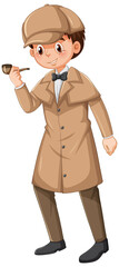 Male detective  wearing brown overcoat and hat