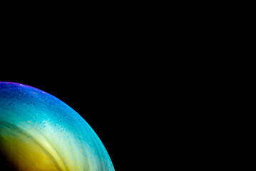 bubble with the appearance yellow and blue gaseous atmosphere
