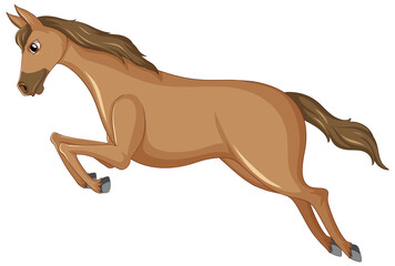 Fototapeta na wymiar A pretty brown horse on white background