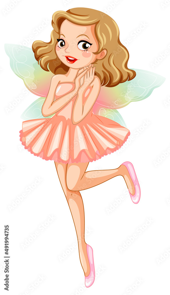 Sticker beauty fairy on a white background