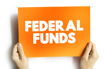 Federal funds text quote on card, concept background