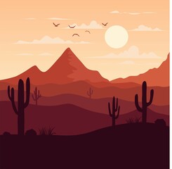 Fototapeta premium sunset in desert